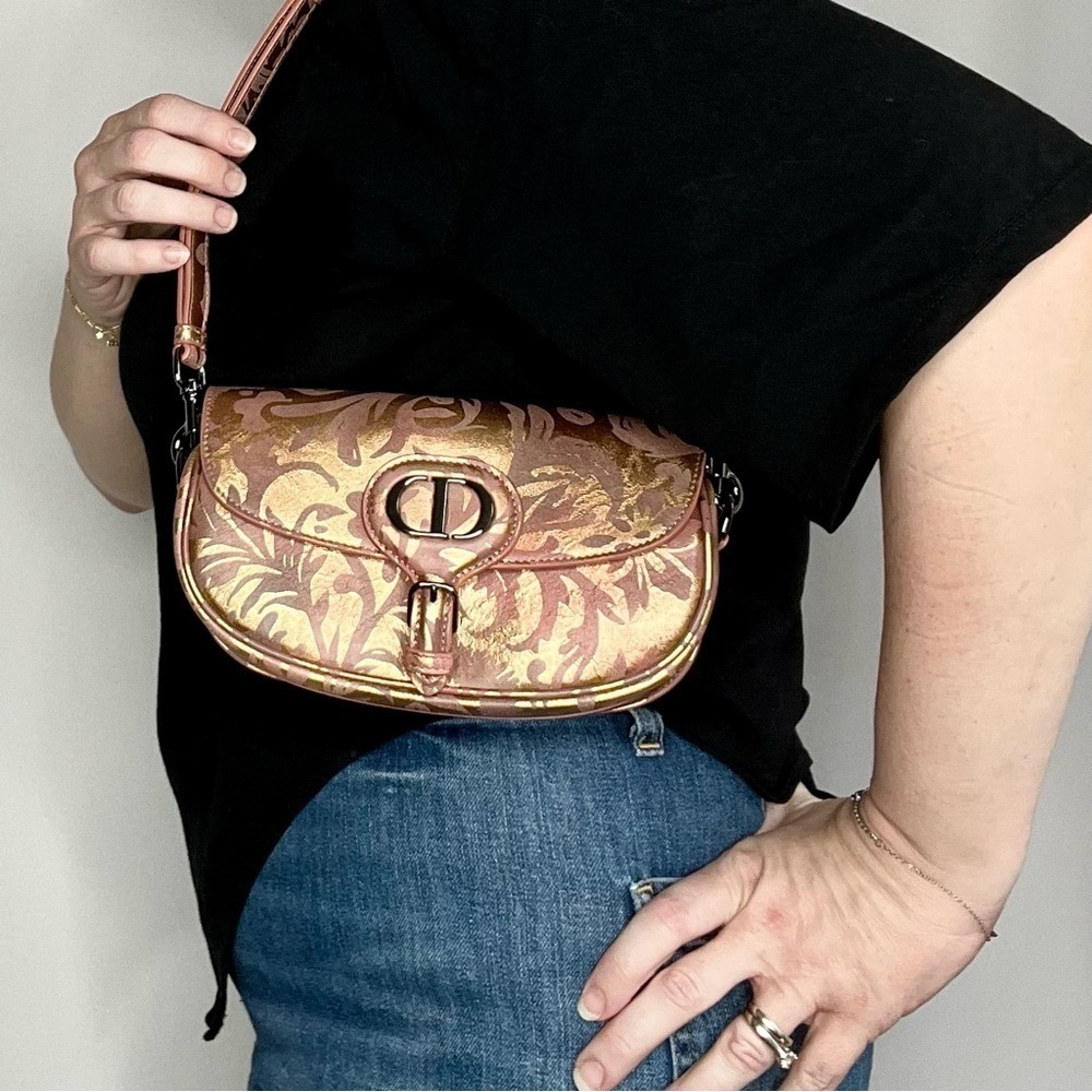 Dior East West Bobby Metallic Floral Shoulder Bag